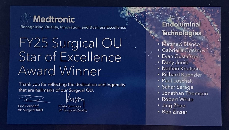 Medtronic Star of Excellence award